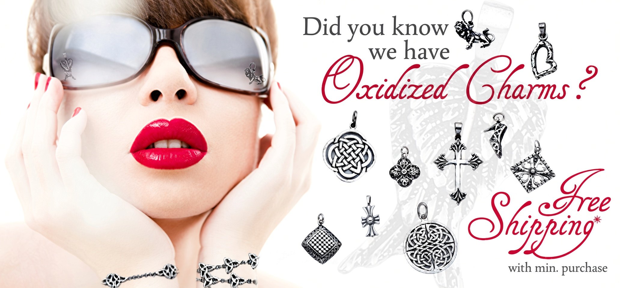 Oxidized sterling silver charms, with free shipping on a minimum purchase